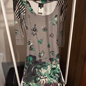 Vintage Roberto Cavalli form-fitting Tattoo dress